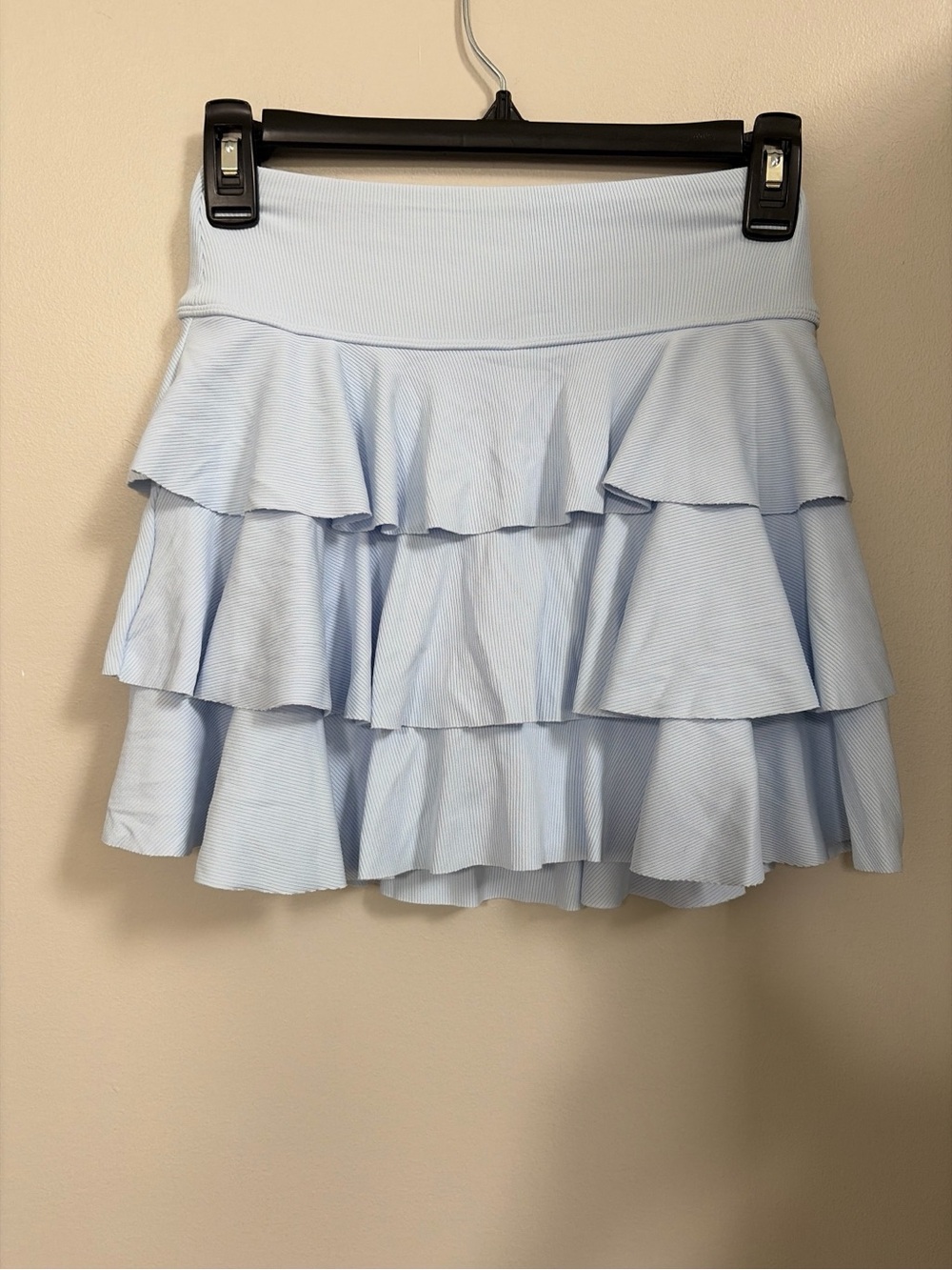 Tiered Ruffle Mini Skirt - Light Blue